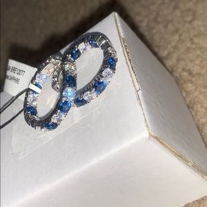 sapphire hoop earrings